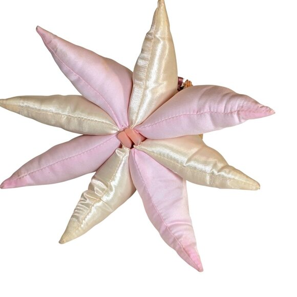 Vintage Pincushion Doll Satin Skirt Pink Blonde Sewing Pin Holder 1950s Handmade - Picture 7 of 8